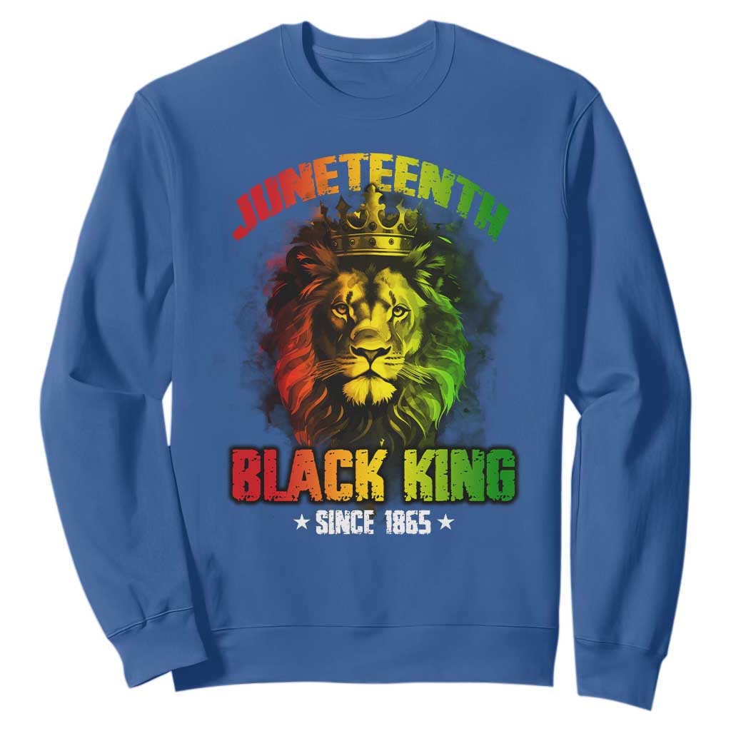 Juneteenth Black King Since 1865 Lion Crown Sweatshirt TS11