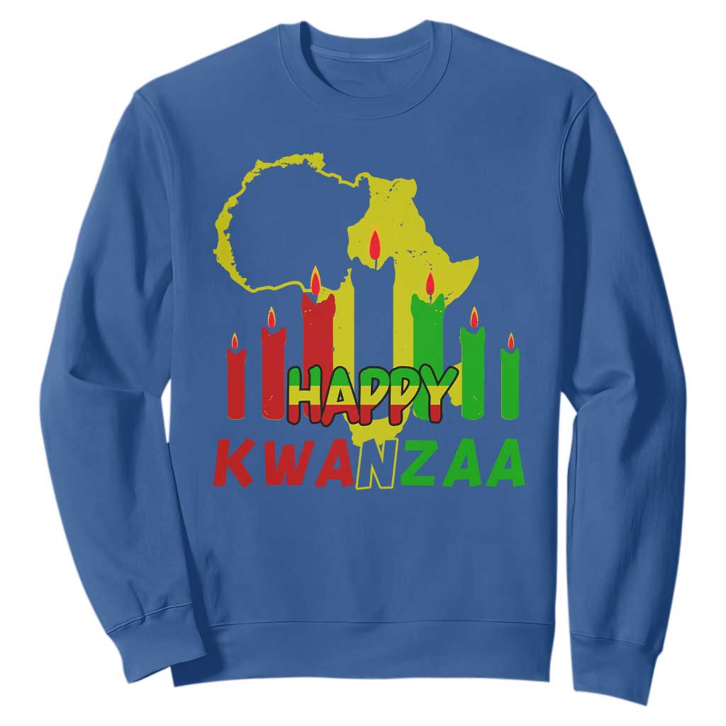Happy Kwanzaa Sweatshirt Black Holiday African American Christmas Heritage Kinara Candle TS11
