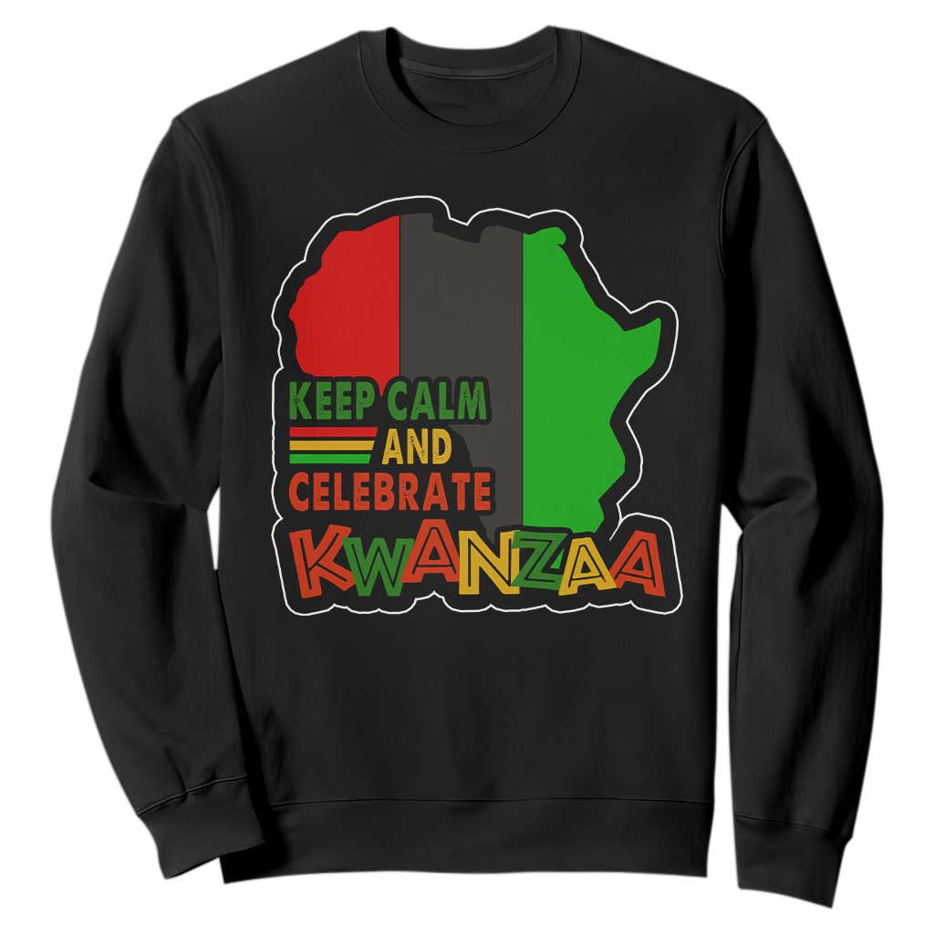 Keep Calm And Celebrate Kwanzaa Sweatshirt African American Christmas Black Holiday TS11