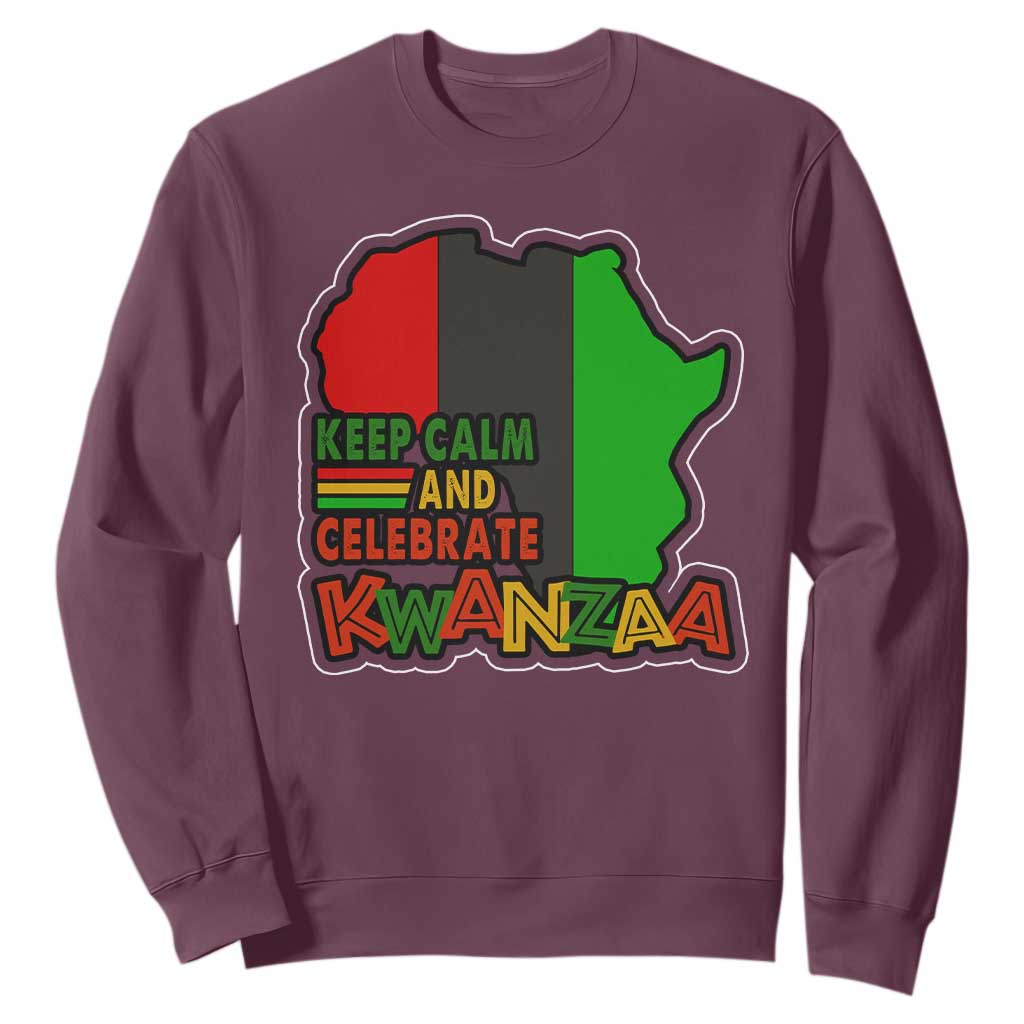 Keep Calm And Celebrate Kwanzaa Sweatshirt African American Christmas Black Holiday TS11