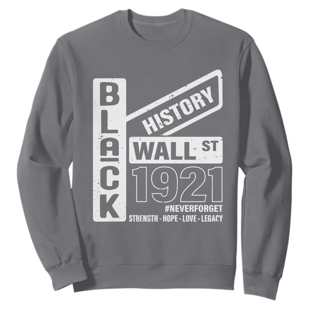 Never Forget Black Wall Street 1921 Sweatshirt Tulsa Black History Month African American Heritage TS11