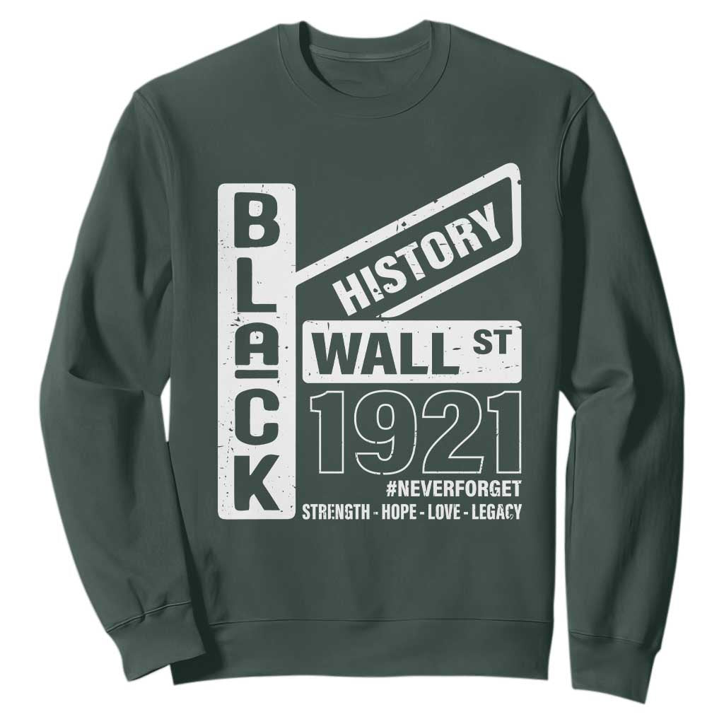 Never Forget Black Wall Street 1921 Sweatshirt Tulsa Black History Month African American Heritage TS11