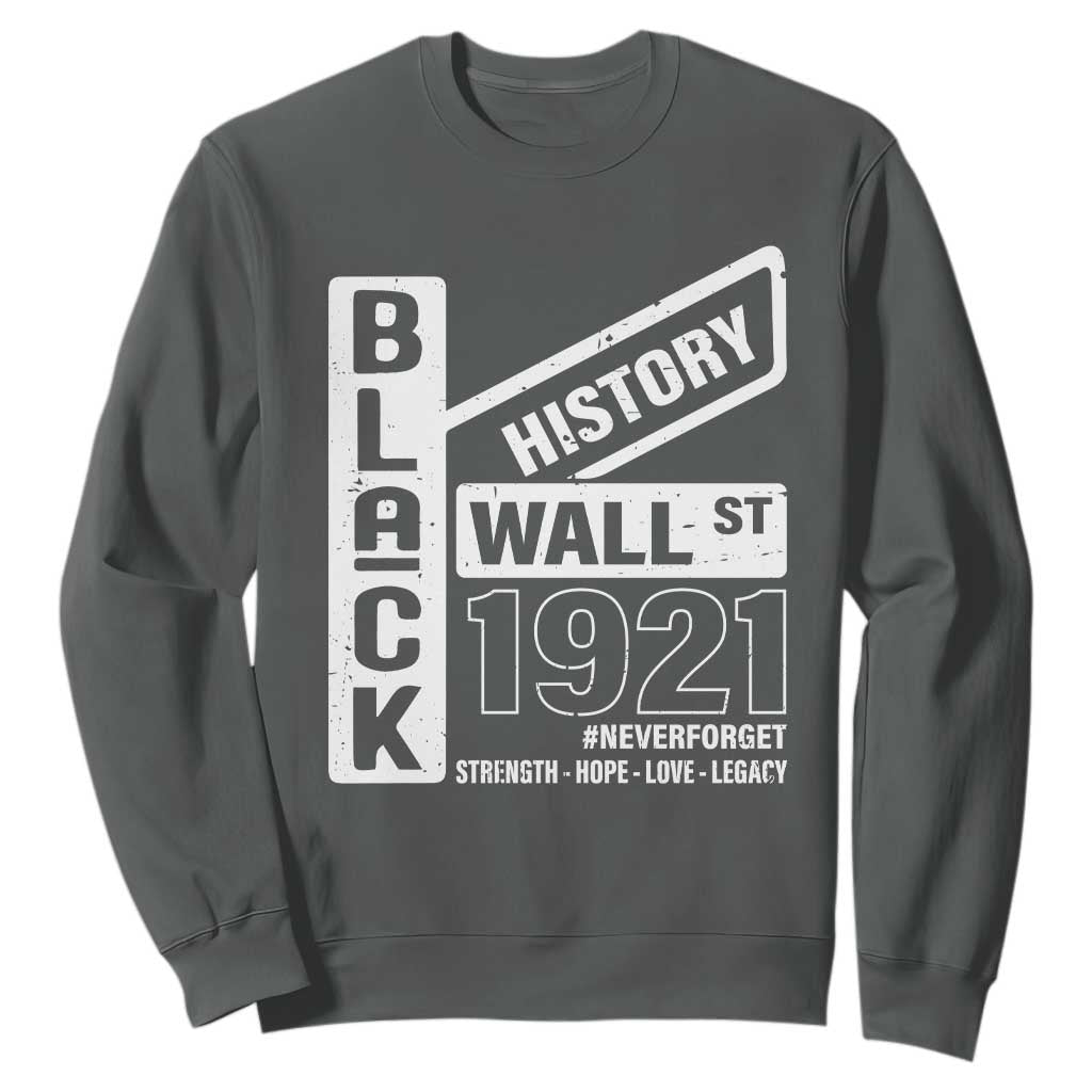 Never Forget Black Wall Street 1921 Sweatshirt Tulsa Black History Month African American Heritage TS11