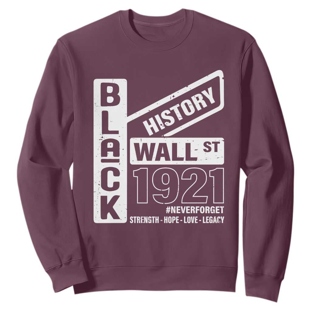Never Forget Black Wall Street 1921 Sweatshirt Tulsa Black History Month African American Heritage TS11