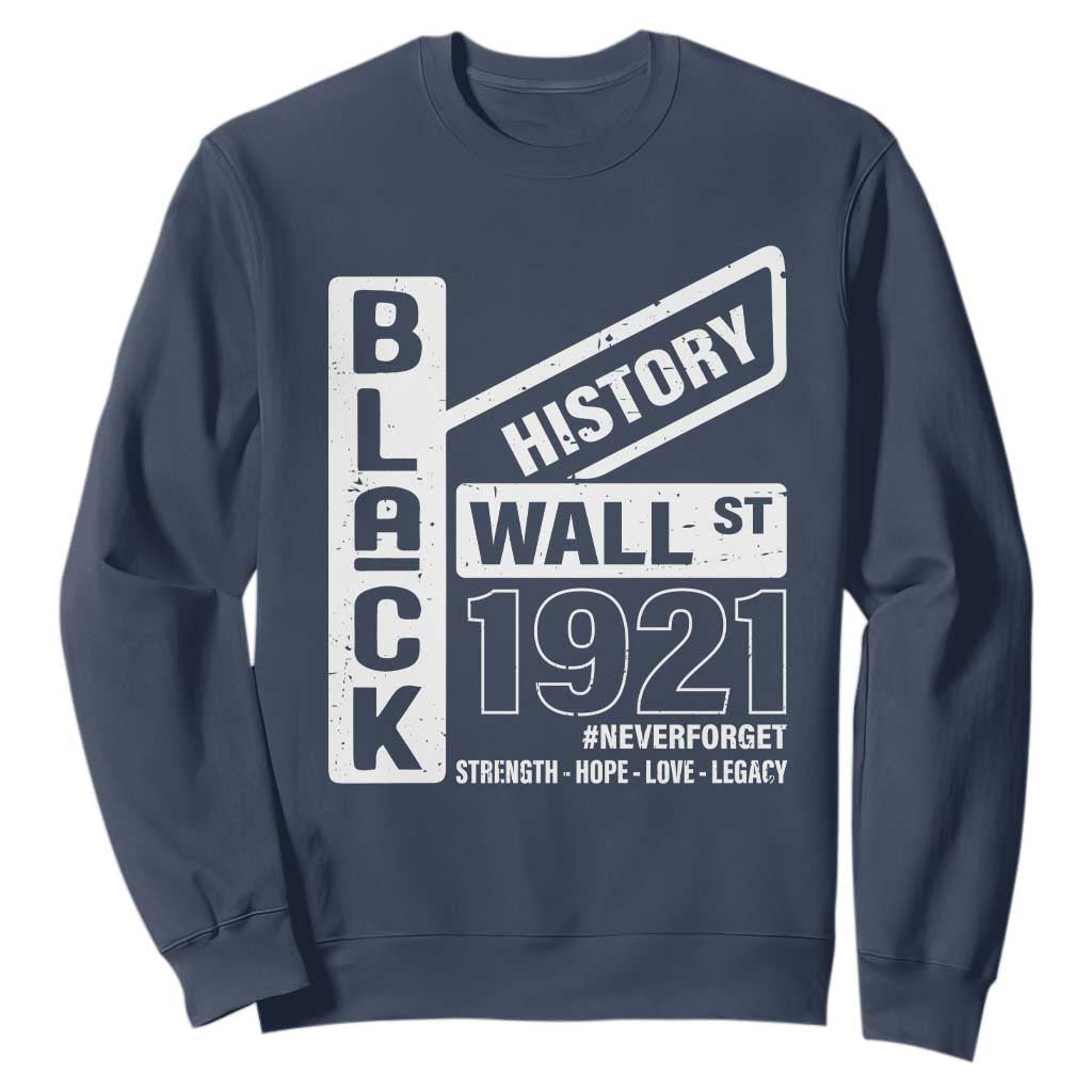 Never Forget Black Wall Street 1921 Sweatshirt Tulsa Black History Month African American Heritage TS11