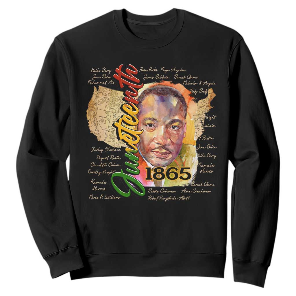 Juneteenth Sweatshirt Black Leaders African American Heritage 1865 TS11