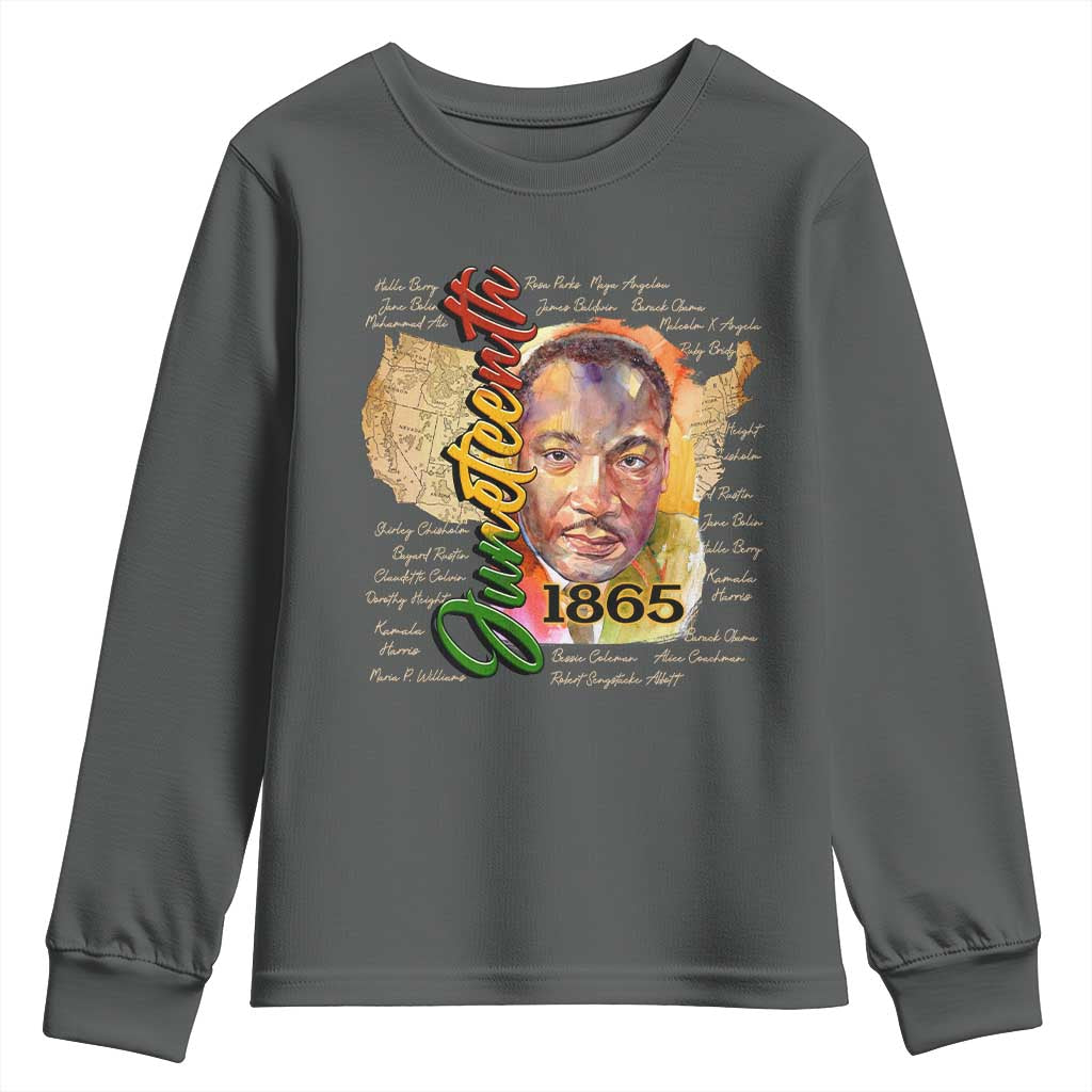 Juneteenth Youth Sweatshirt Black Leaders African American Heritage 1865 TS11