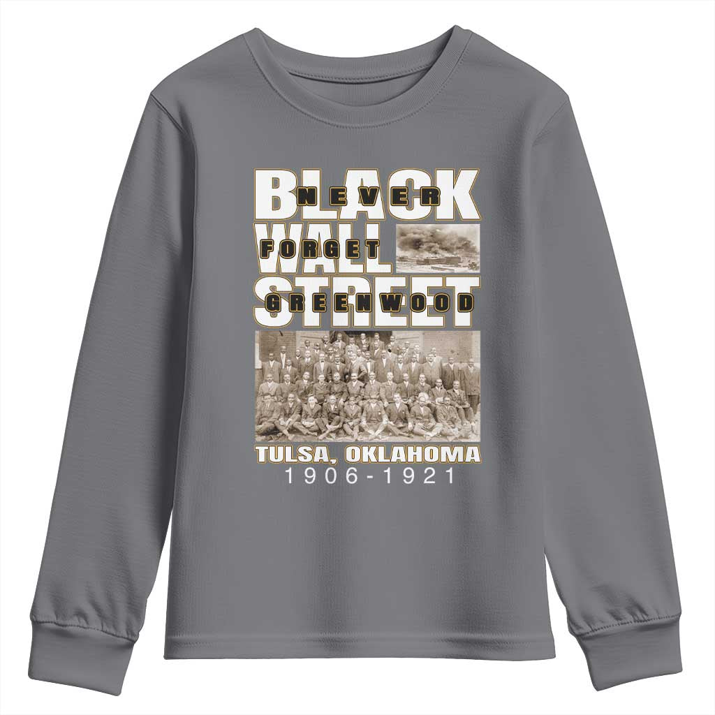 Never Forget Greenwood Black Wall Street Youth Sweatshirt Black History TS11