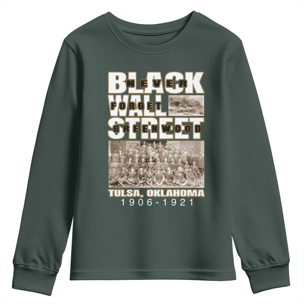 Never Forget Greenwood Black Wall Street Youth Sweatshirt Black History TS11