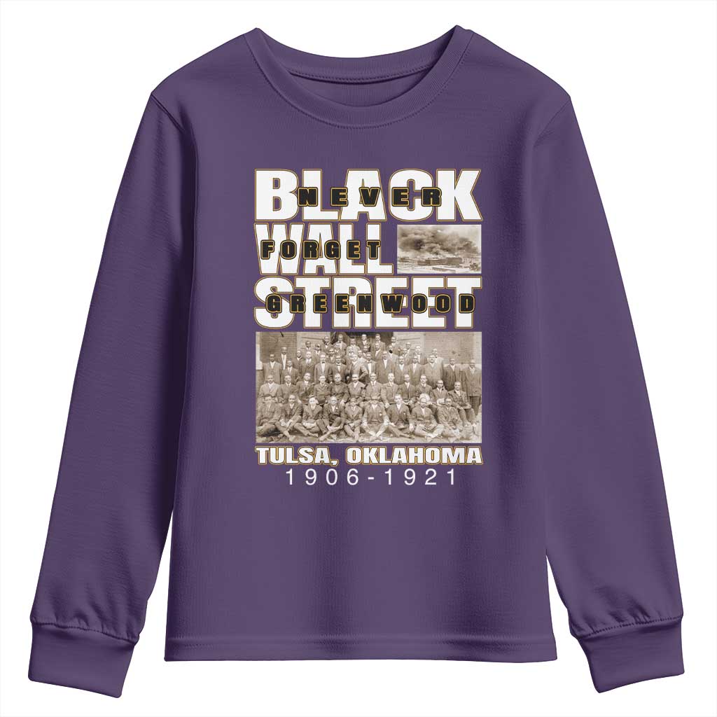 Never Forget Greenwood Black Wall Street Youth Sweatshirt Black History TS11