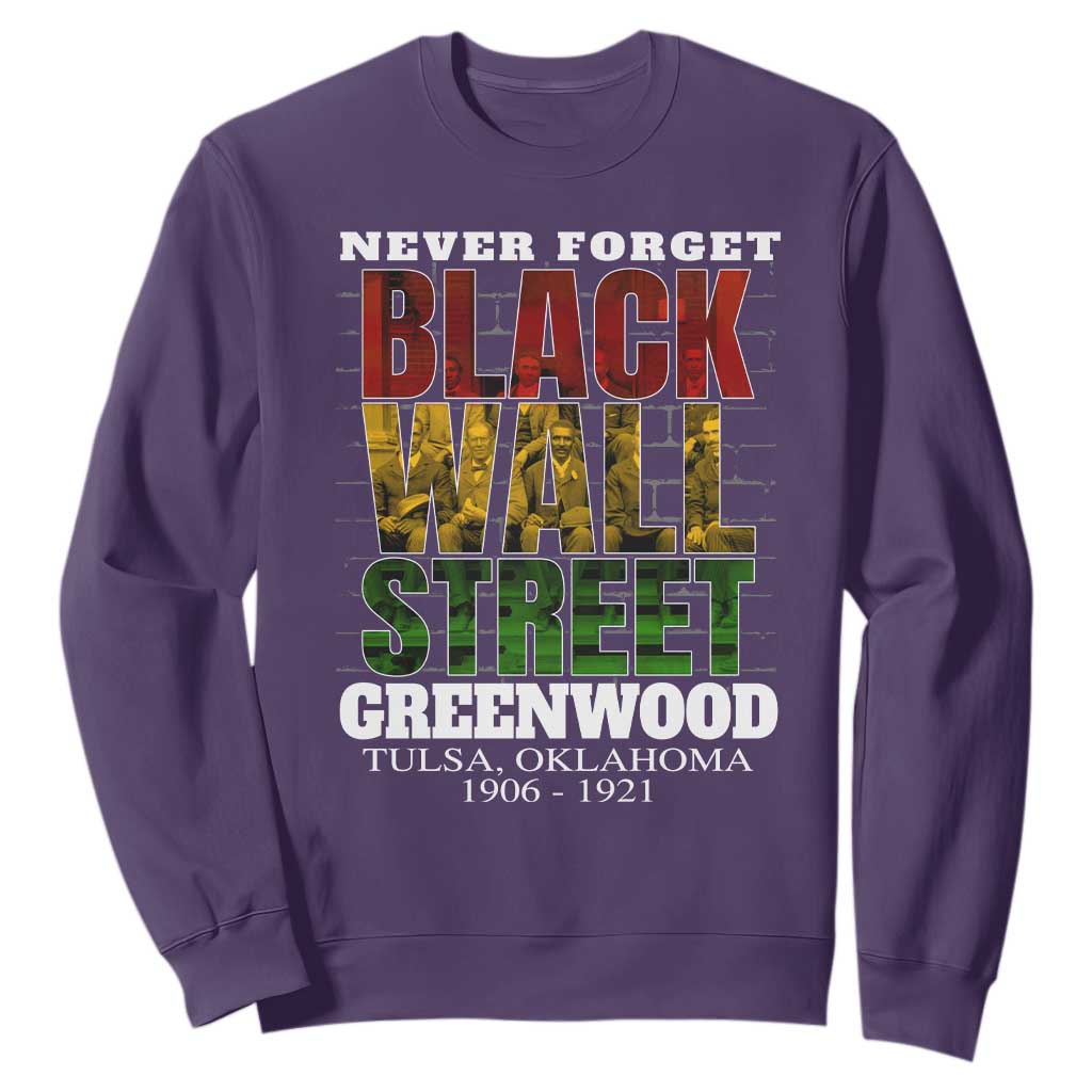 Never Forget Black Wall Street Sweatshirt Tulsa Oklahoma Black History Month African American Heritage TS11