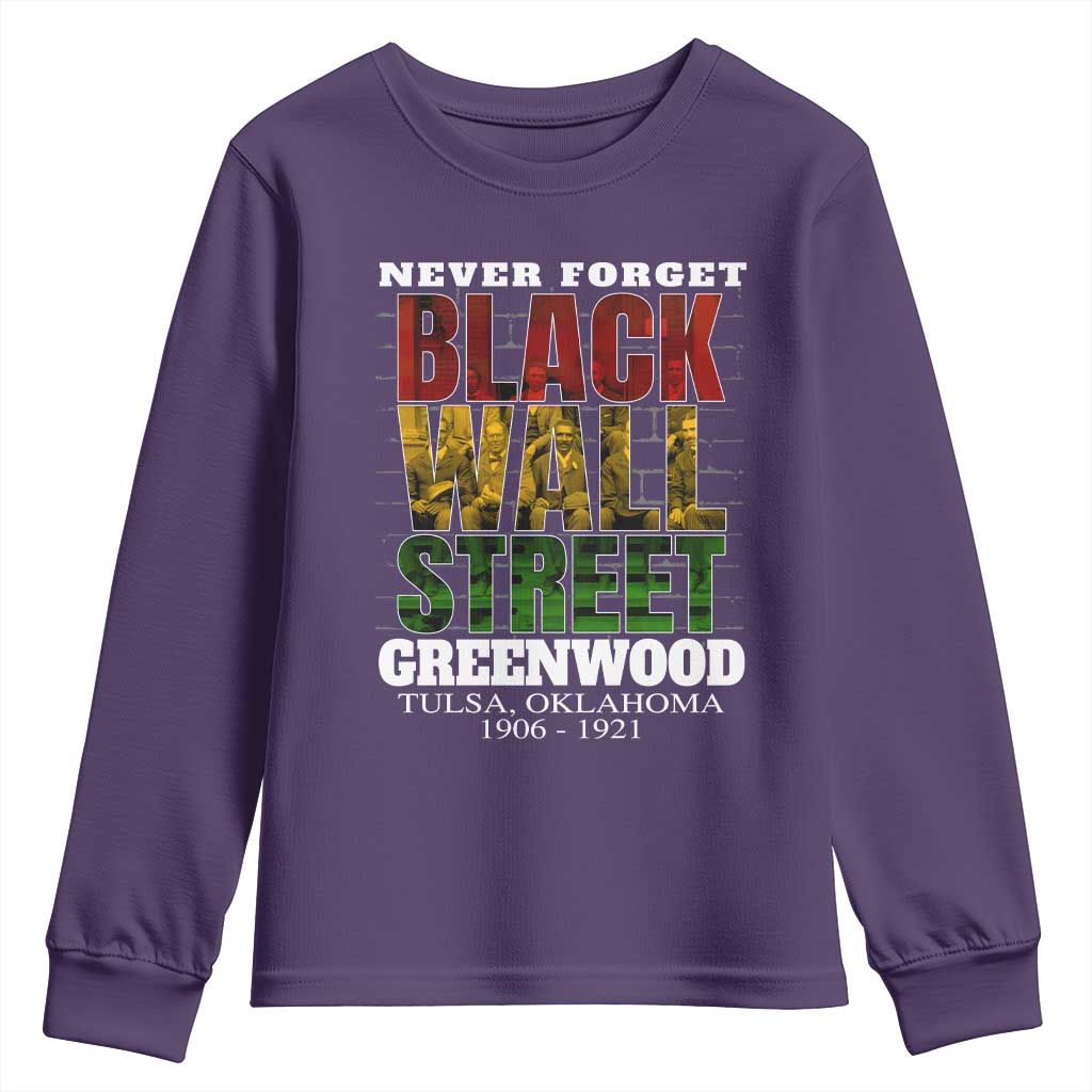 Never Forget Black Wall Street Youth Sweatshirt Tulsa Oklahoma Black History Month African American Heritage TS11