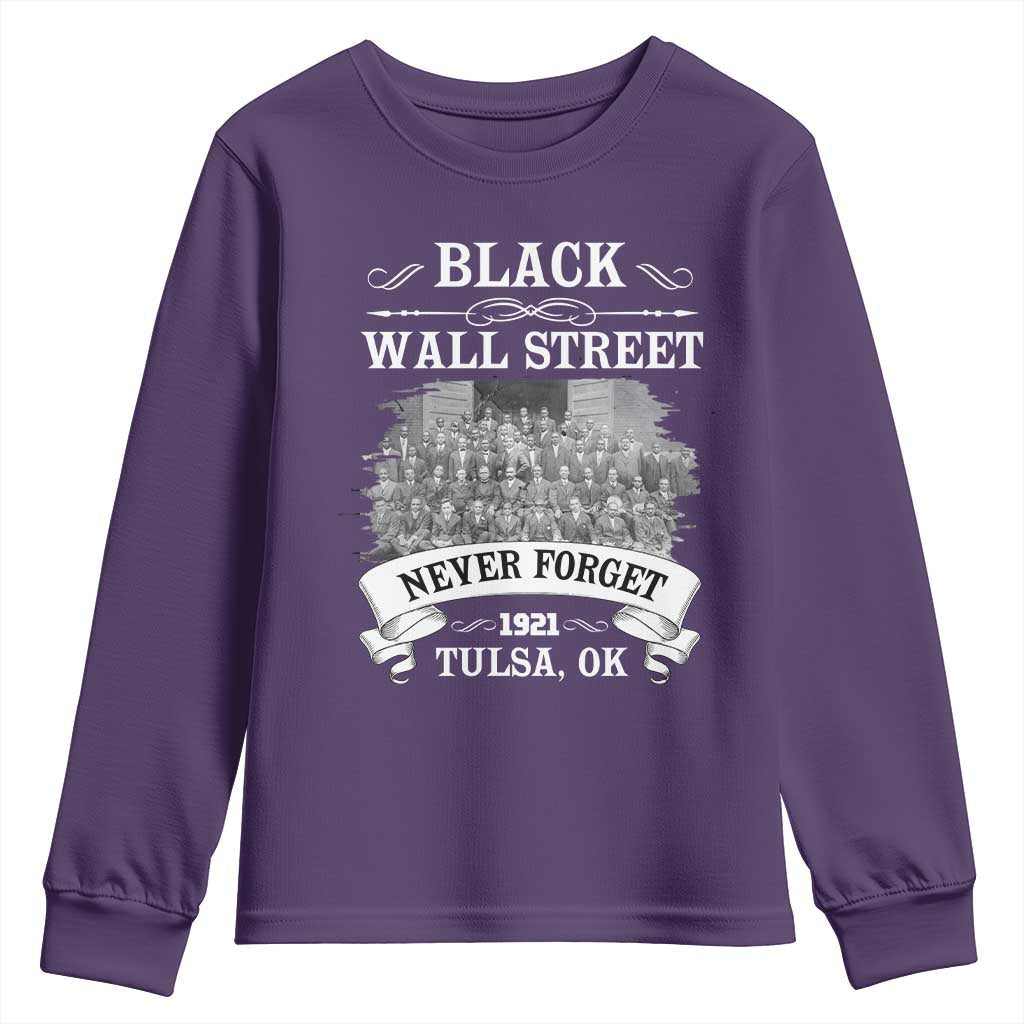Never Forget Black Wall Street 1921 Youth Sweatshirt Tulsa Oklahoma Black History Month African American Heritage TS11