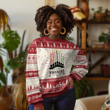 Happy Kwanzaa The 7 Principles African Nguzo Saba Kinara Candles African American Holiday Ugly Christmas Sweater TS11