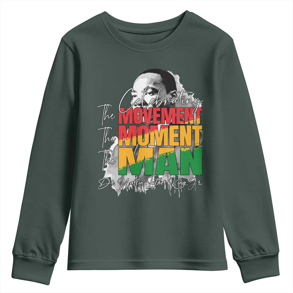 Martin Luther King Jr Youth Sweatshirt Celebrating The Movement Moment The Man TS11