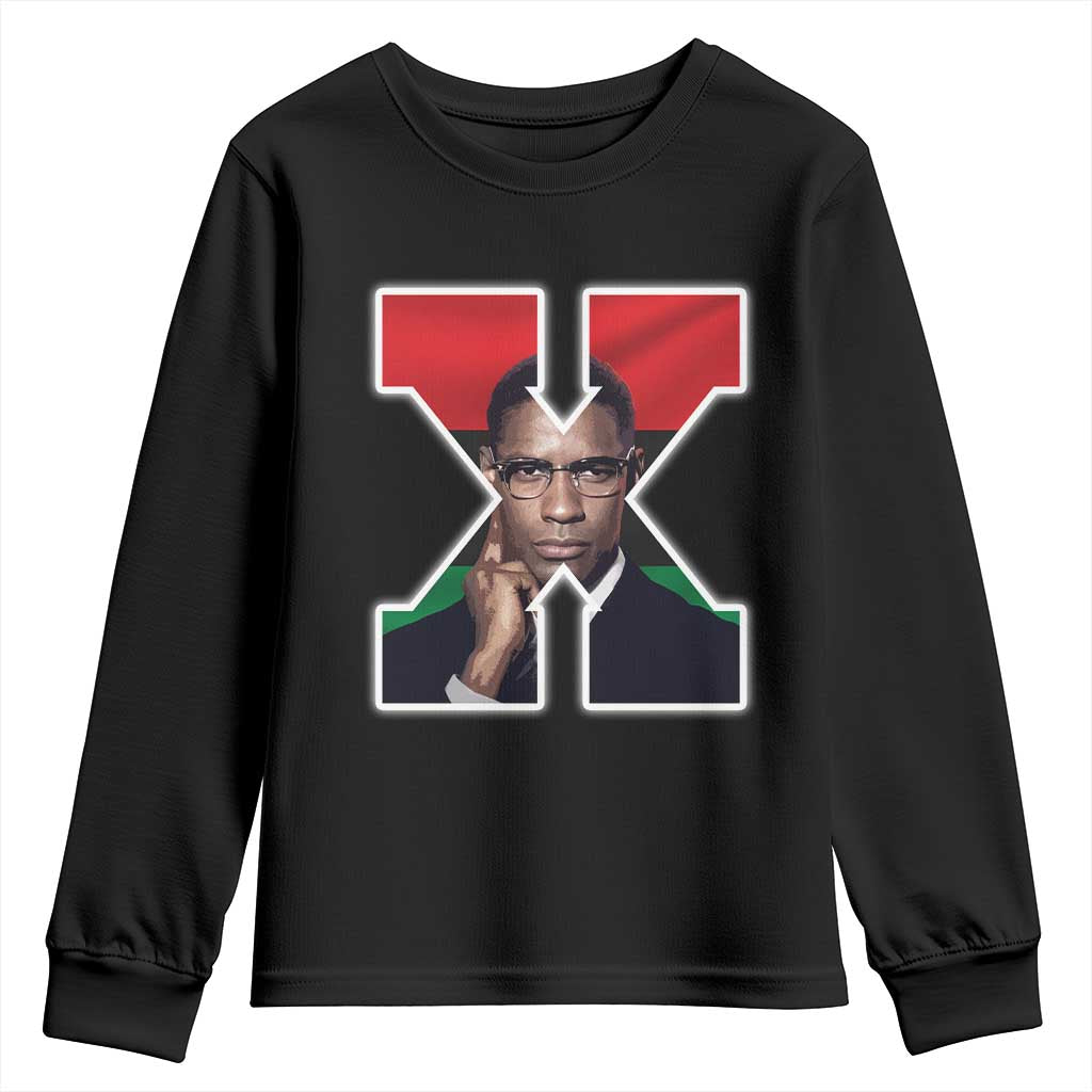 Malcolm X Black Liberation Flag Black History Month Youth Sweatshirt TS11