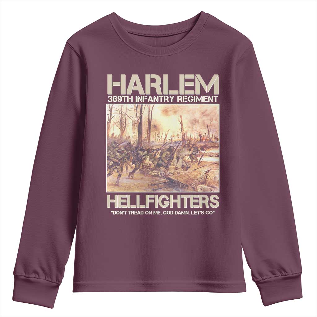 Harlem Hellfighters Youth Sweatshirt 369th Infantry Regiment Don't Tread On Me God Damn Let's Go Black History Month TS11