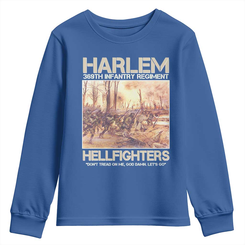 Harlem Hellfighters Youth Sweatshirt 369th Infantry Regiment Don't Tread On Me God Damn Let's Go Black History Month TS11