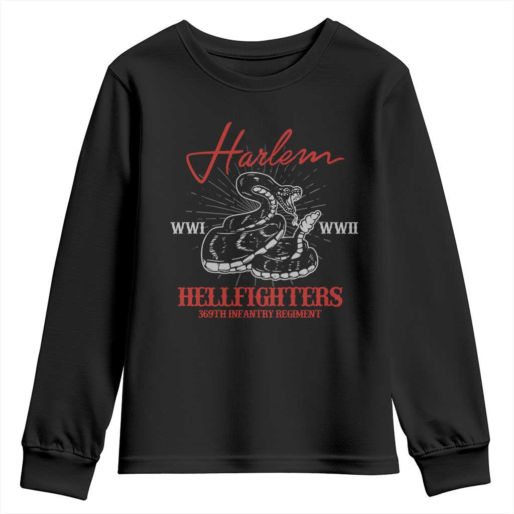 Harlem Hellfighters Youth Sweatshirt 369th Infantry Regiment Snake Black History Month TS11