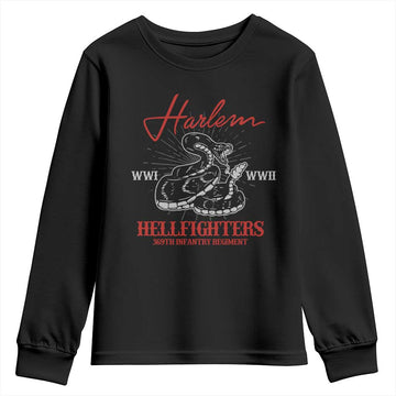 Harlem Hellfighters Youth Sweatshirt 369th Infantry Regiment Snake Black History Month TS11
