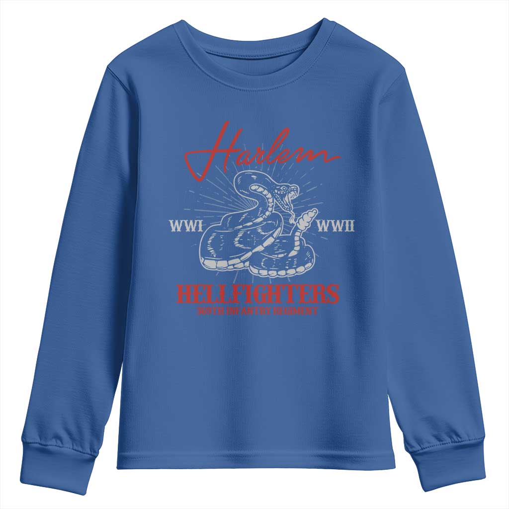 Harlem Hellfighters Youth Sweatshirt 369th Infantry Regiment Snake Black History Month TS11