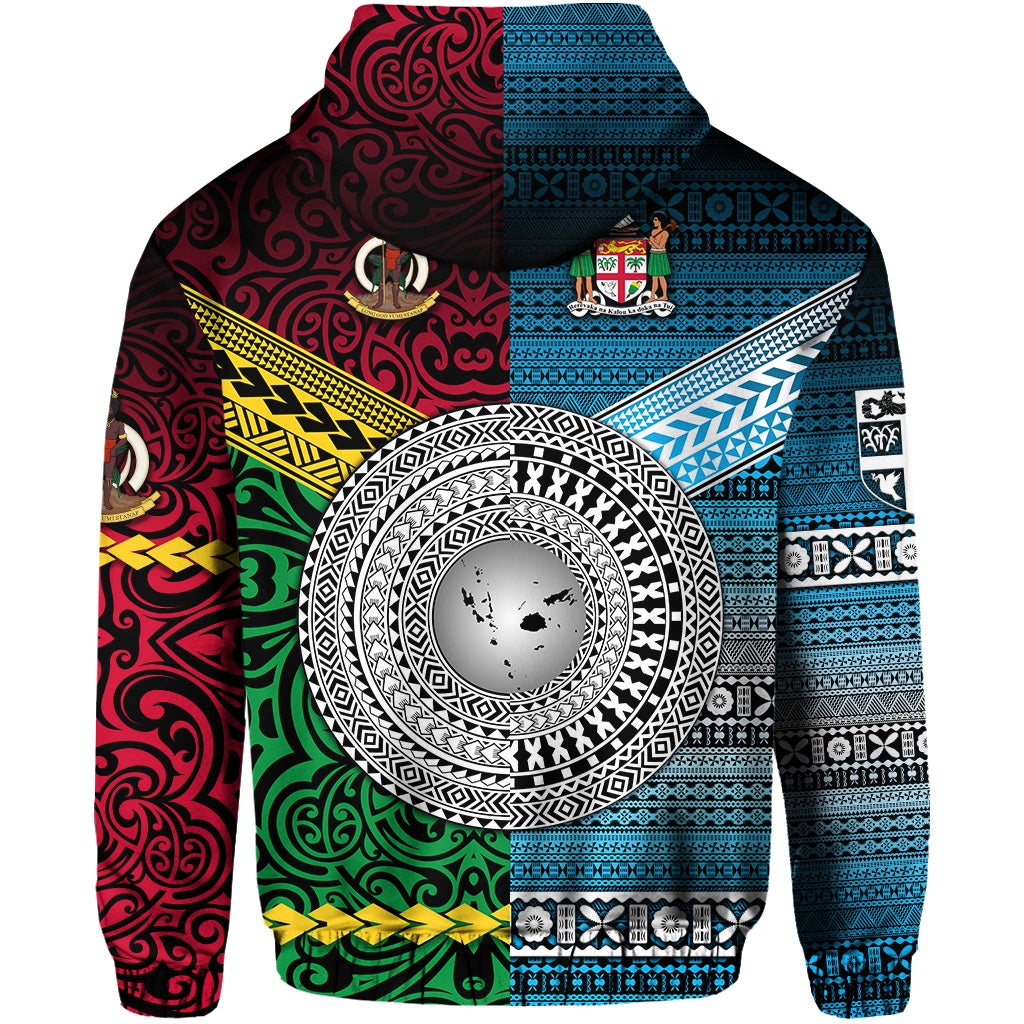 Vanuatu Fiji Zip Hoodie Together Blue LT8