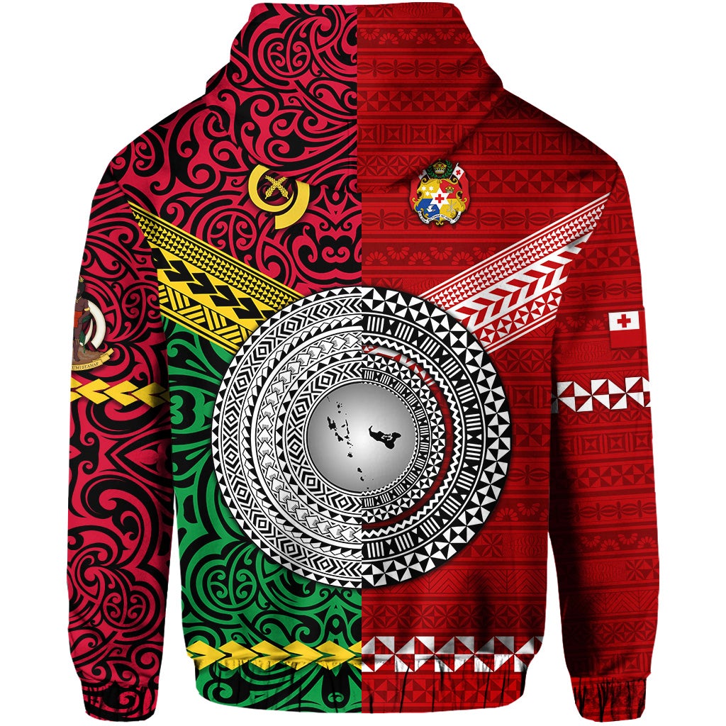 Vanuatu Tonga Hoodie Polynesian Together Bright Red LT8