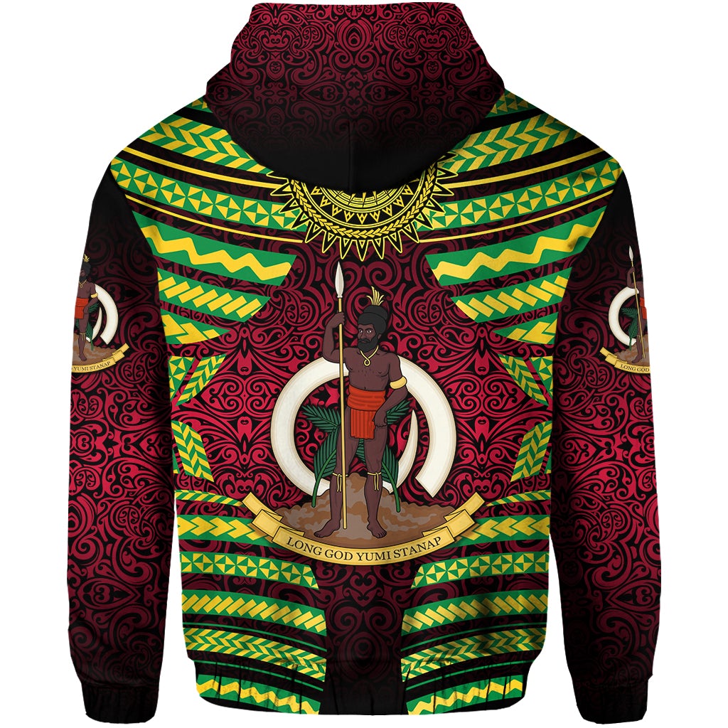 Vanuatu Special Independence Anniversary Zip Hoodie Creative Style Gradient Red LT8