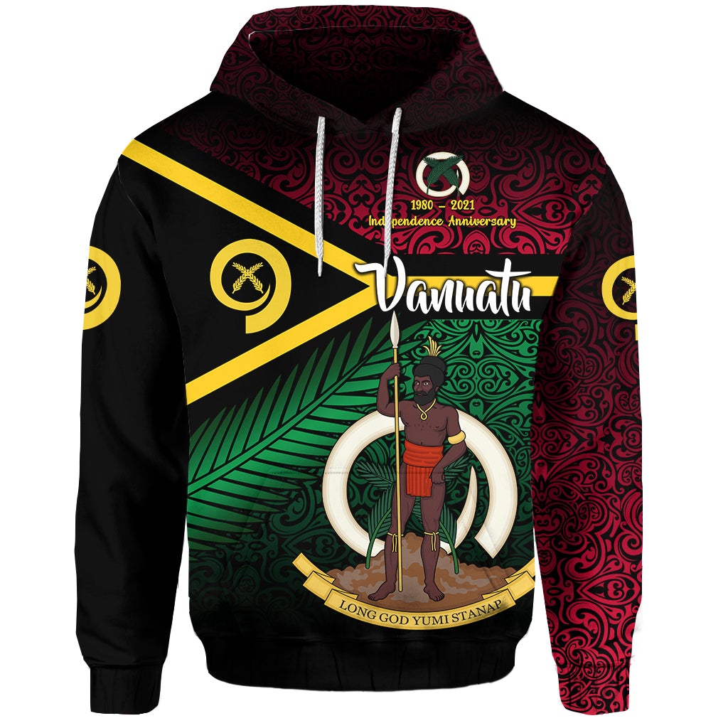 Vanuatu Special Independence Anniversary Hoodie Original Flag Style LT8