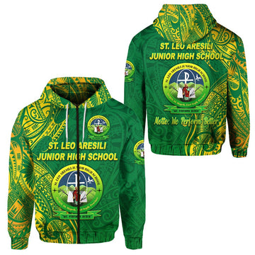 St. Leo Aresili Junior High School Zip Hoodie Original Style LT8