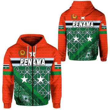 Penama Province Zip Hoodie Vanuatu Pattern Unique Style LT8