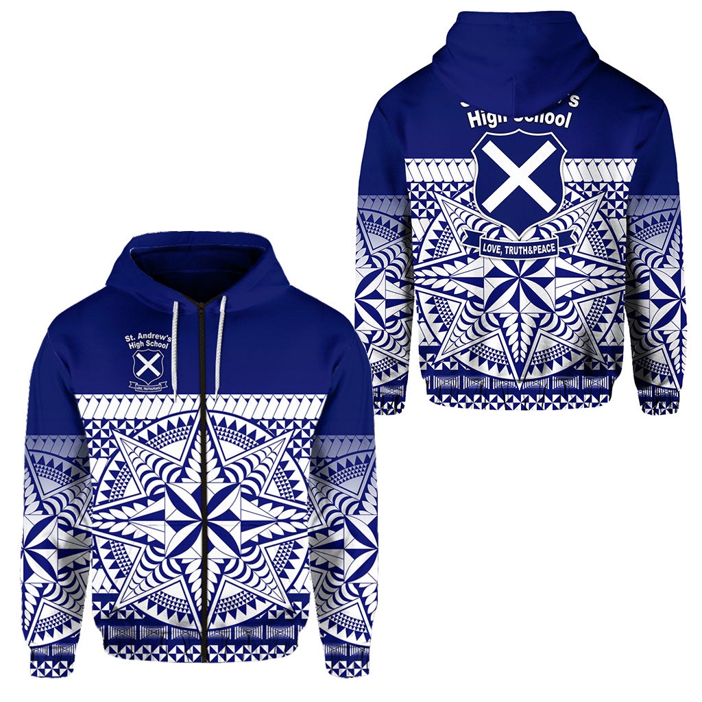 St. andrews High School Zip Hoodie Simplified Version LT8