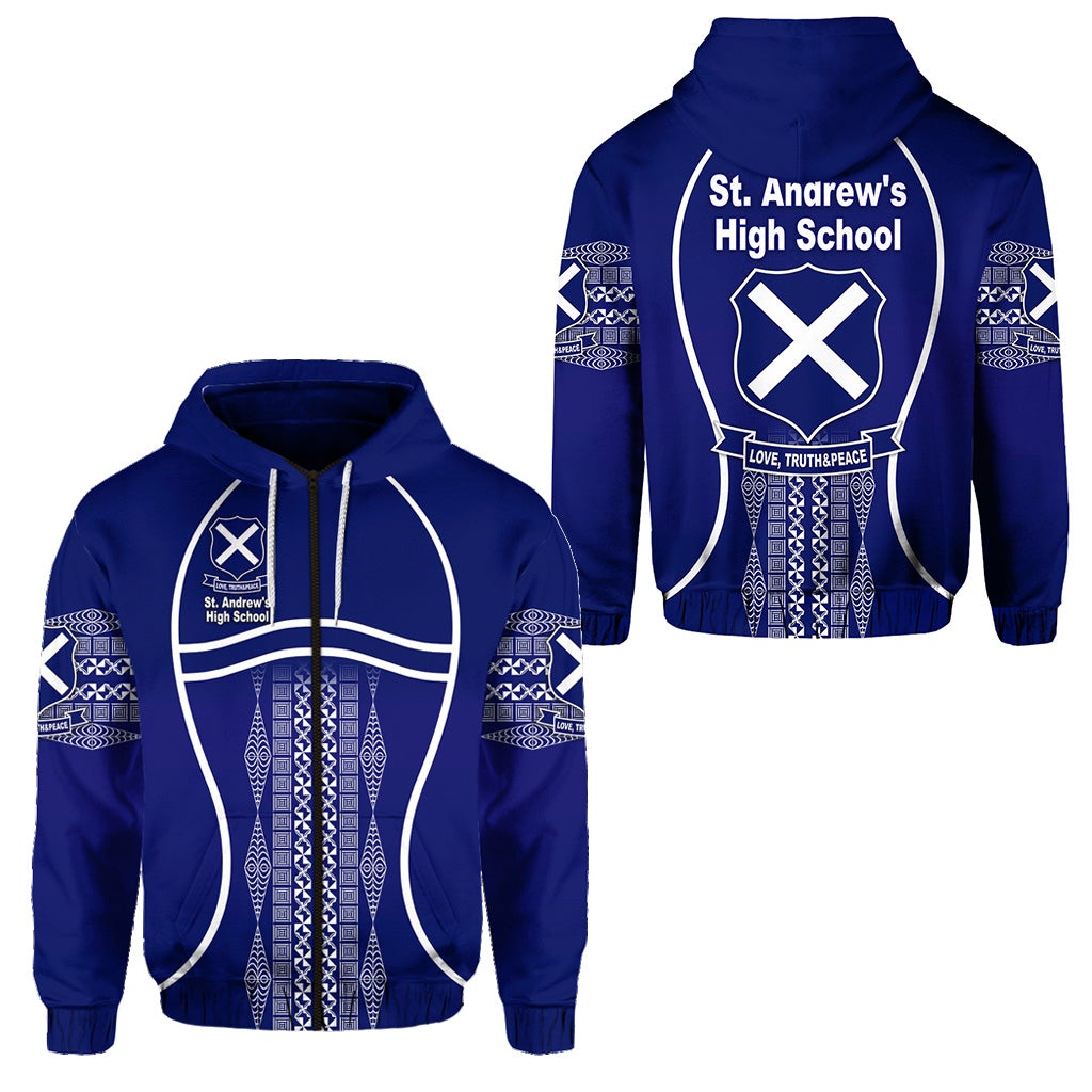St. andrews High School Zip Hoodie Unique Vibes LT8