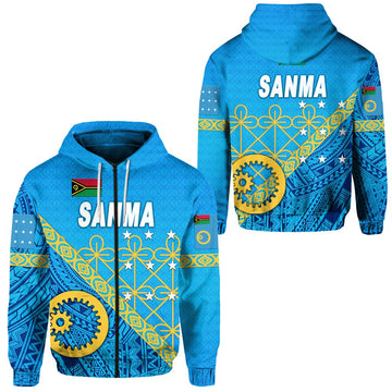 Sanma Province Zip Hoodie Vanuatu Pattern Unique Style LT8