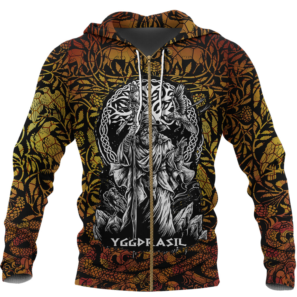 Viking Magician Zip Hoodie Style Tree Of Life RLT12
